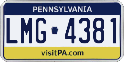 PA license plate LMG4381