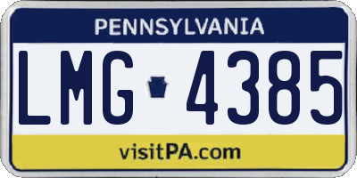 PA license plate LMG4385