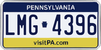 PA license plate LMG4396