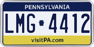 PA license plate LMG4412