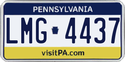 PA license plate LMG4437
