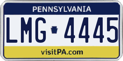 PA license plate LMG4445