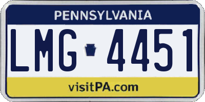 PA license plate LMG4451