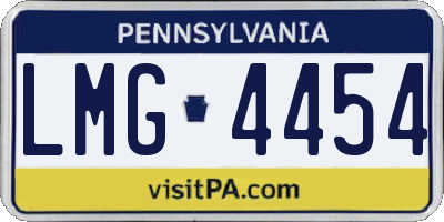 PA license plate LMG4454
