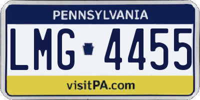 PA license plate LMG4455