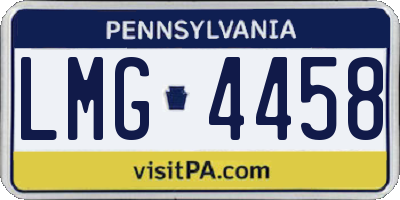 PA license plate LMG4458