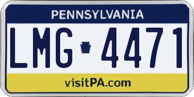 PA license plate LMG4471