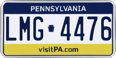 PA license plate LMG4476