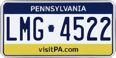 PA license plate LMG4522