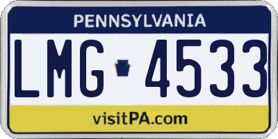 PA license plate LMG4533
