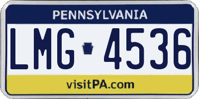 PA license plate LMG4536