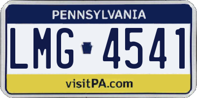 PA license plate LMG4541