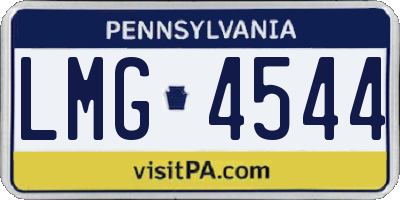 PA license plate LMG4544