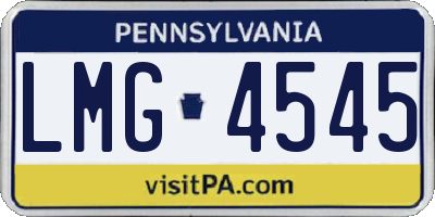 PA license plate LMG4545