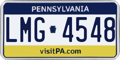 PA license plate LMG4548