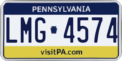 PA license plate LMG4574