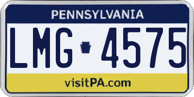 PA license plate LMG4575