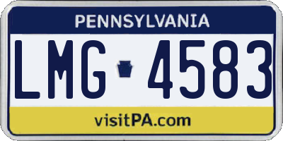 PA license plate LMG4583