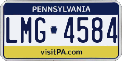 PA license plate LMG4584