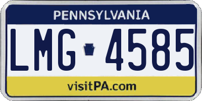 PA license plate LMG4585