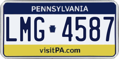 PA license plate LMG4587