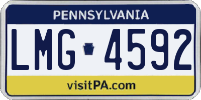 PA license plate LMG4592