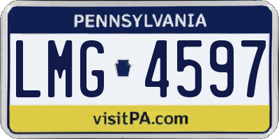 PA license plate LMG4597