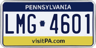 PA license plate LMG4601