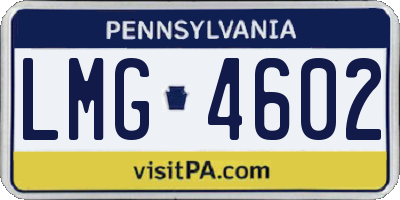 PA license plate LMG4602
