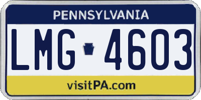 PA license plate LMG4603
