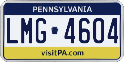 PA license plate LMG4604