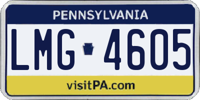 PA license plate LMG4605