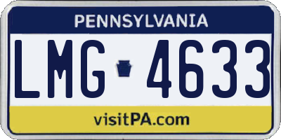 PA license plate LMG4633