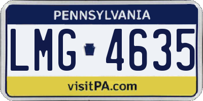 PA license plate LMG4635
