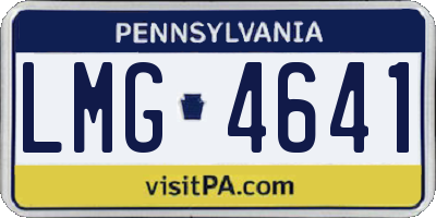 PA license plate LMG4641