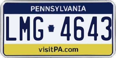 PA license plate LMG4643