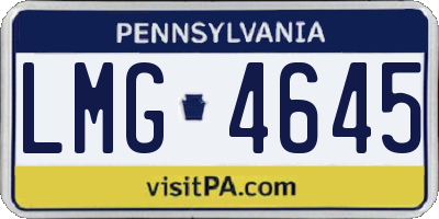 PA license plate LMG4645