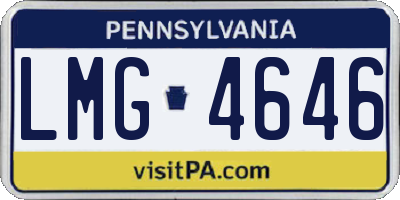 PA license plate LMG4646