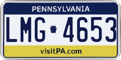 PA license plate LMG4653