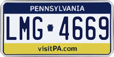 PA license plate LMG4669