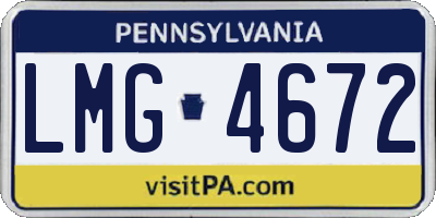 PA license plate LMG4672
