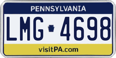 PA license plate LMG4698