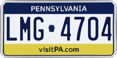 PA license plate LMG4704