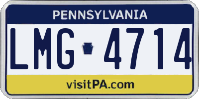 PA license plate LMG4714