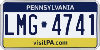 PA license plate LMG4741