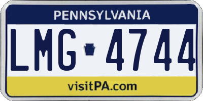 PA license plate LMG4744