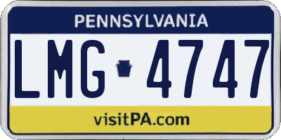 PA license plate LMG4747