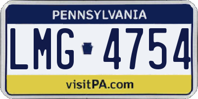 PA license plate LMG4754