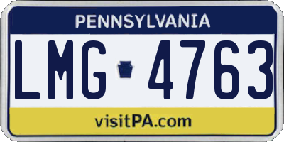 PA license plate LMG4763