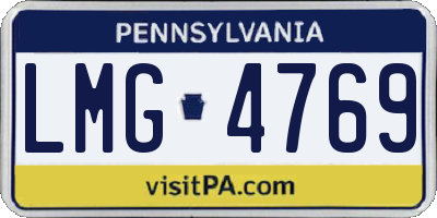 PA license plate LMG4769